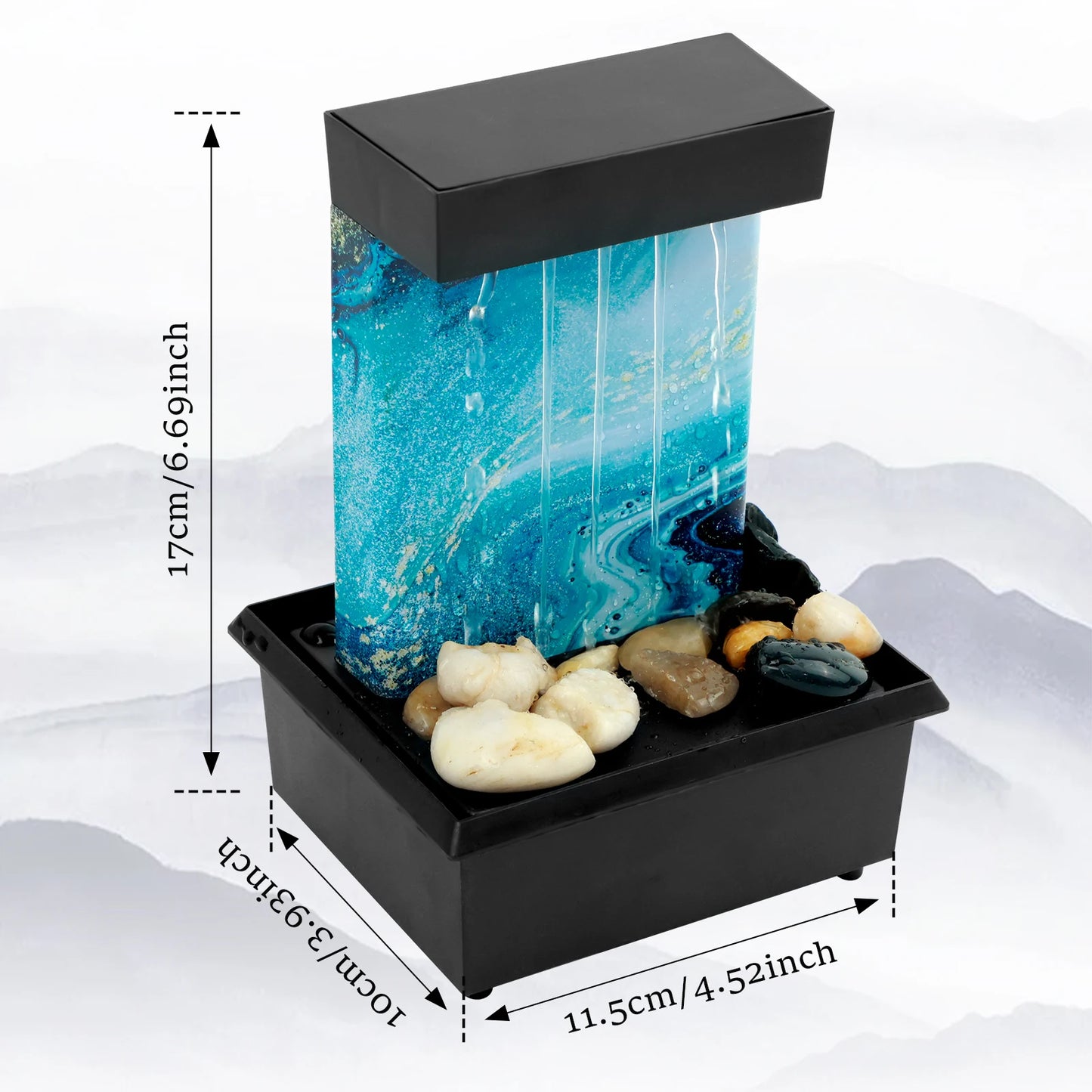 Fuente de Agua Decorativa con Luces LED - Cascada de Mesa para Relajación y Meditación