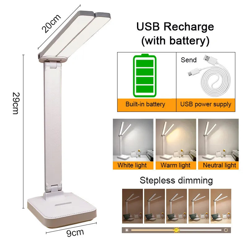 Lámpara Escritorio LED Regulable USB Recargable