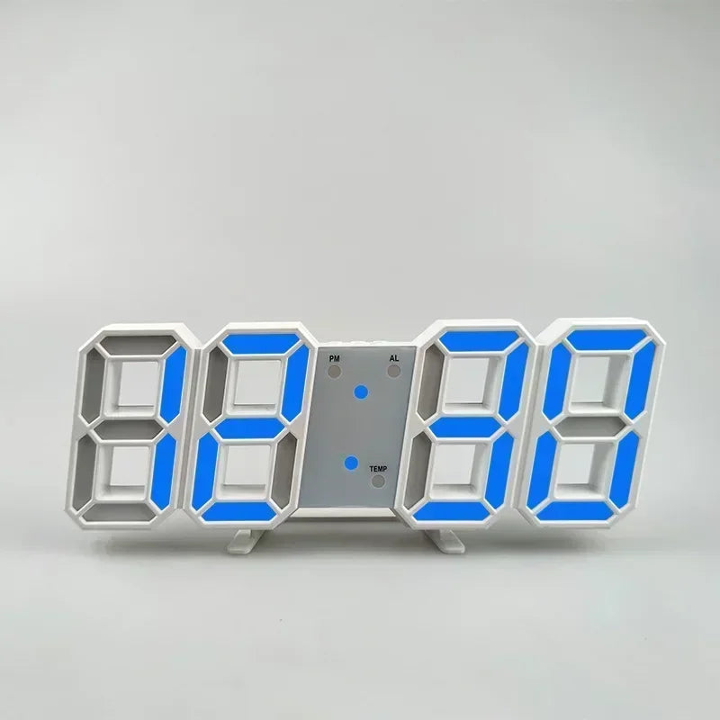Reloj Despertador Digital LED 3D - Alarma Pared Temperatura Fecha Hogar Oficina