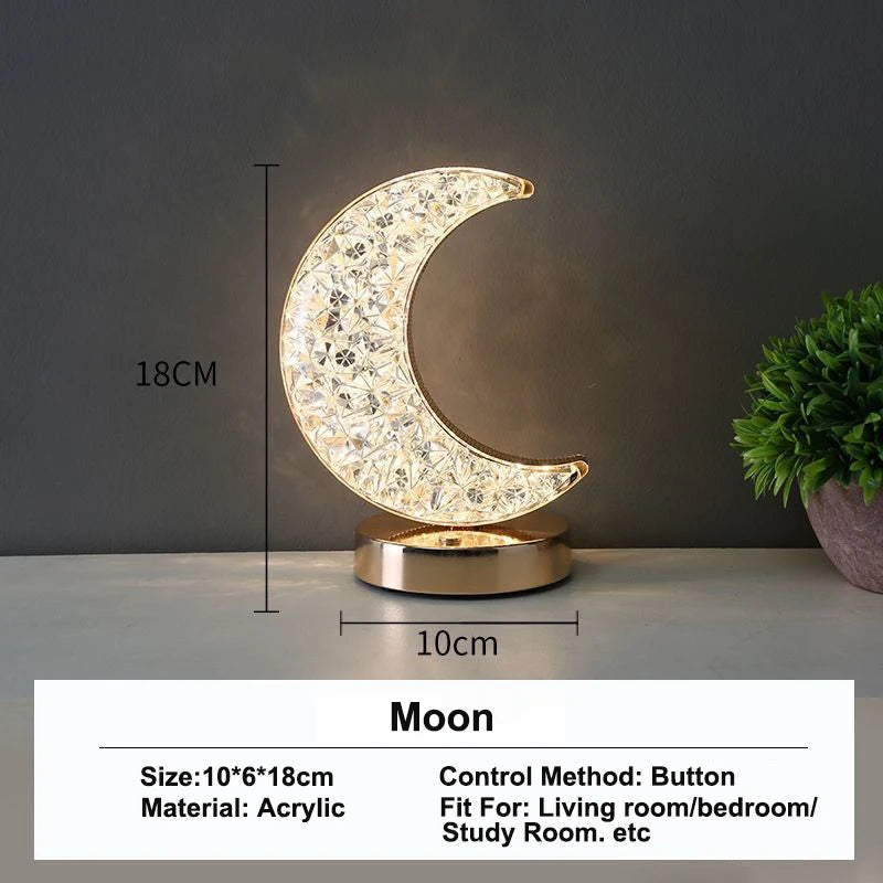 Lámpara Luna Cristal 3D LED
