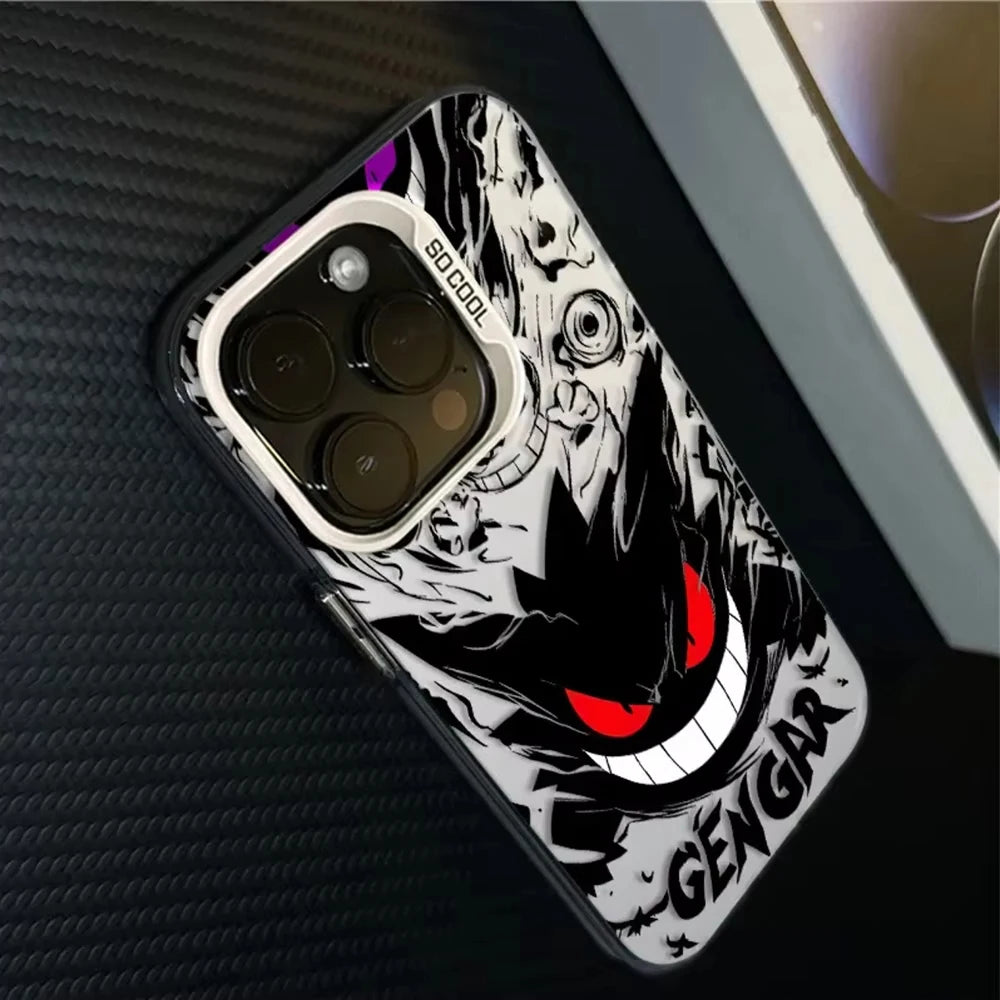 Funda Pokémon Gengar para iPhone - Diseño Esmerilado Bordes Silicona Antipolvo