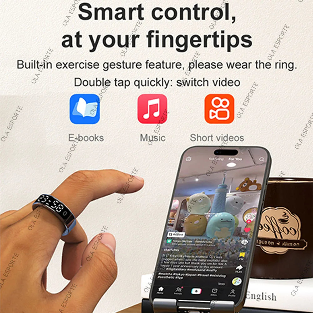2026 Smart Ring - Touch Display Screen with Wireless Charging - zyntrixe