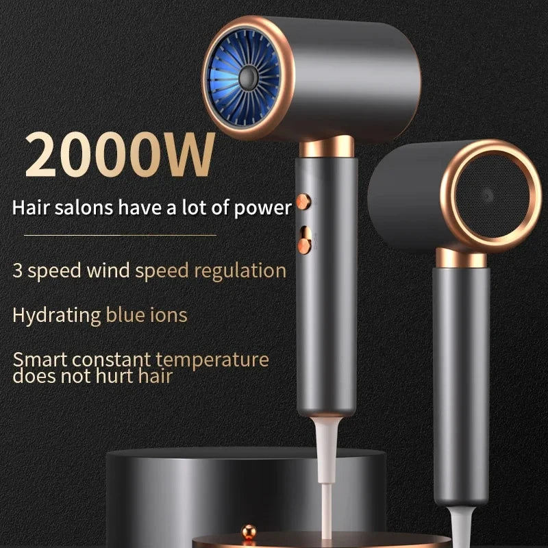 2000W Professional Ionic Hair Dryer - 5 Speed Salon Blow Dryer - zyntrixe
