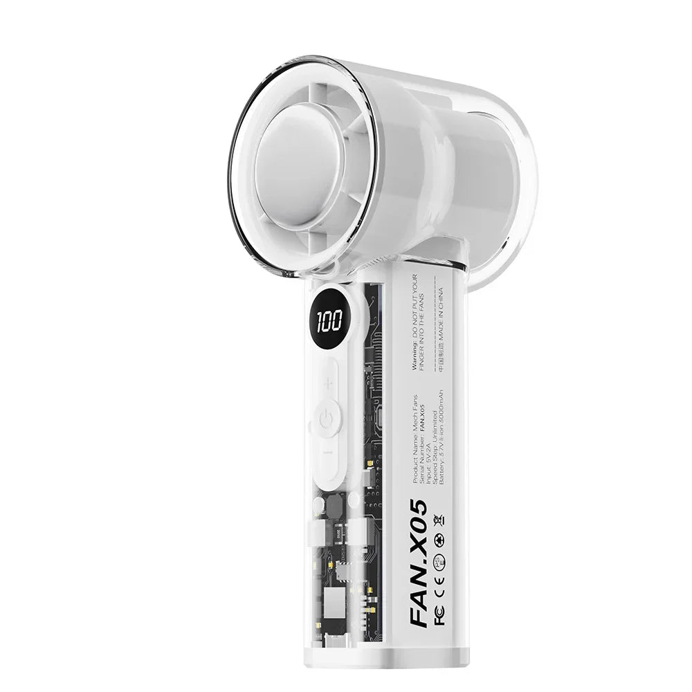 Mini Ventilador Portátil USB 3000mAh Recargable