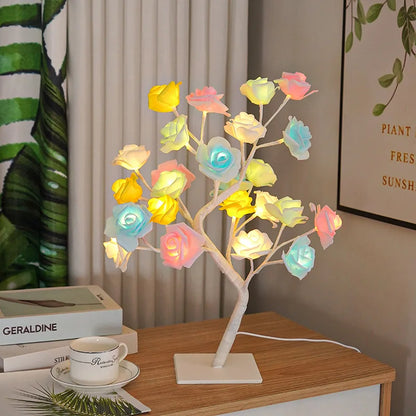 LED Rose Tree Table Lamp - Adjustable Decorative Night Light for Bedroom & Parties - zyntrixe