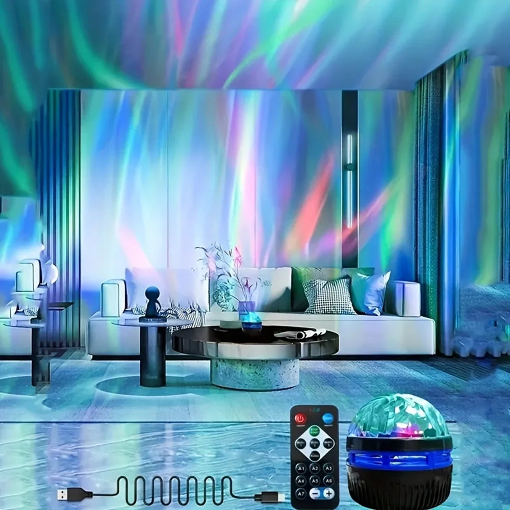 LED Starry Night Sky Projector Aurora USB Remote Control RGB Galaxy Light 7 Modes for Home Bedroom Game Room Party Decoration - zyntrixe