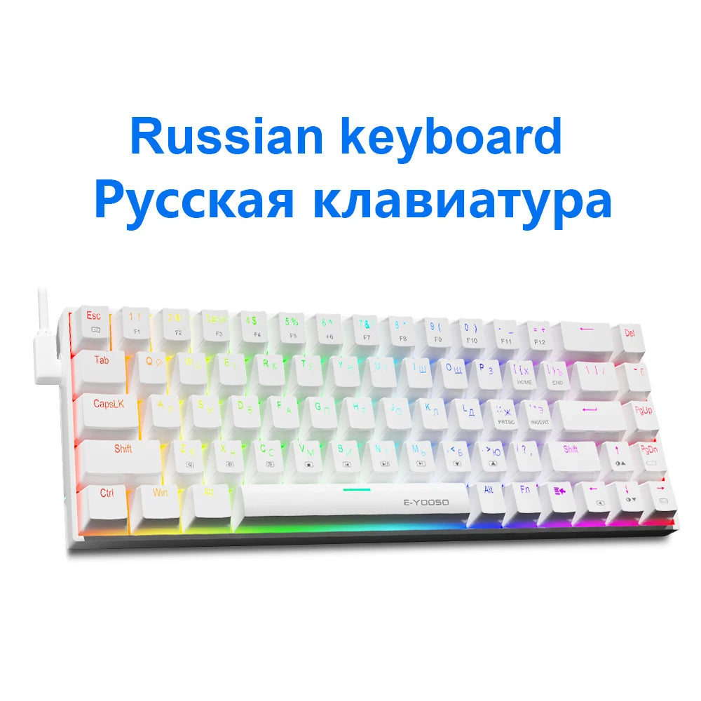 E-YOOSO Z686 RGB Mechanical Gaming Keyboard - 68 Keys - Hot Swap Red Switch - zyntrixe