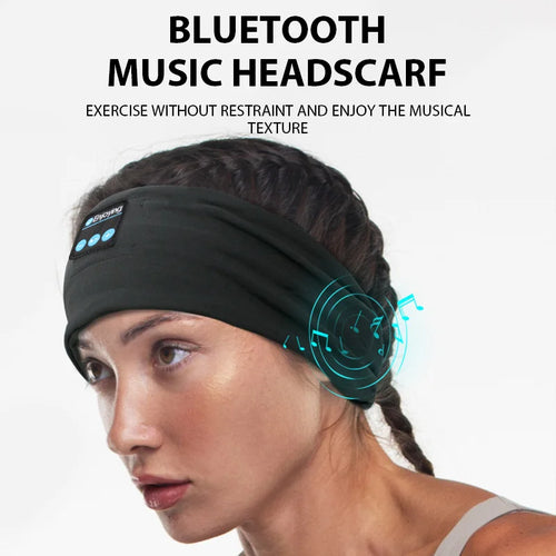 Auriculares Bluetooth Deportivos con Banda Elástica - Diadema Inalámbrica para Dormir y Deporte