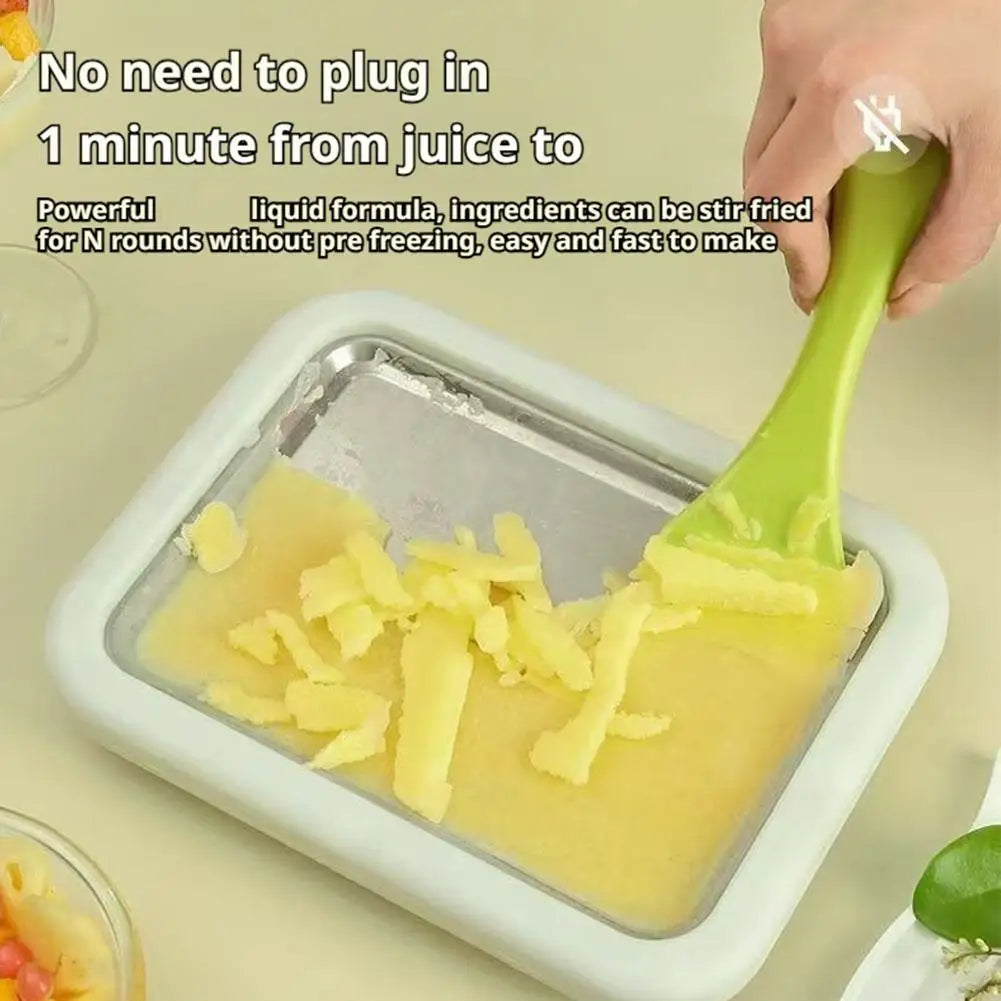 Máquina para Hacer Helados Enrollados con 2 Espátulas - Ice Cream Roll Maker