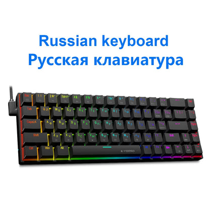 E-YOOSO Z686 RGB Mechanical Gaming Keyboard - 68 Keys - Hot Swap Red Switch - zyntrixe