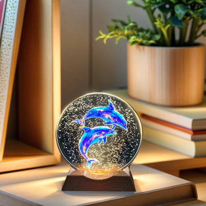 Luz Nocturna Delfín Cristal LED Amor