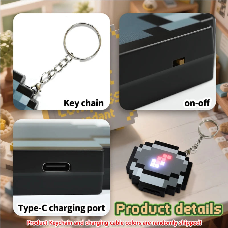 Llavero Brújula Pixel Recargable Gaming