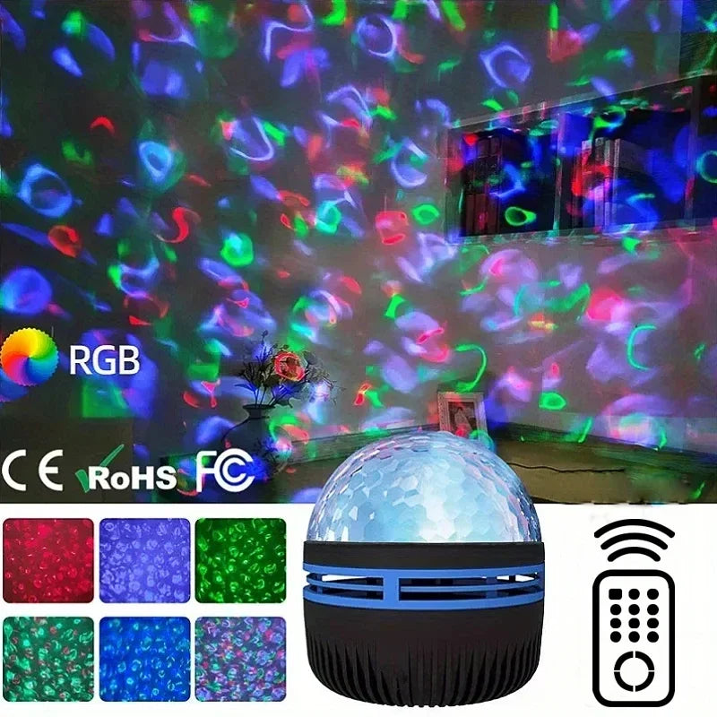 LED Starry Night Sky Projector Aurora USB Remote Control RGB Galaxy Light 7 Modes for Home Bedroom Game Room Party Decoration - zyntrixe