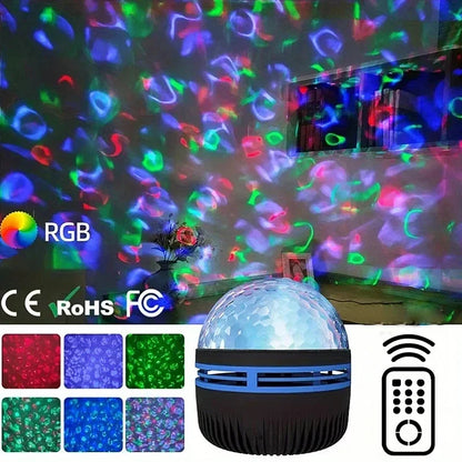 LED Starry Night Sky Projector Aurora USB Remote Control RGB Galaxy Light 7 Modes for Home Bedroom Game Room Party Decoration - zyntrixe