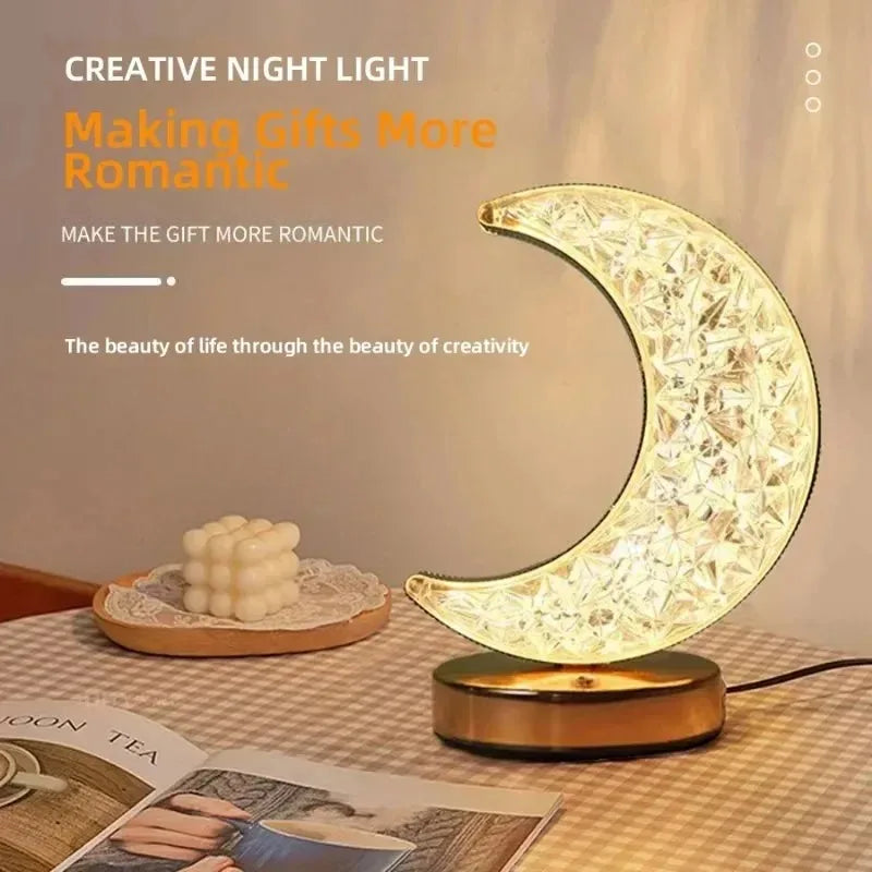 Lámpara Luna Cristal 3D LED