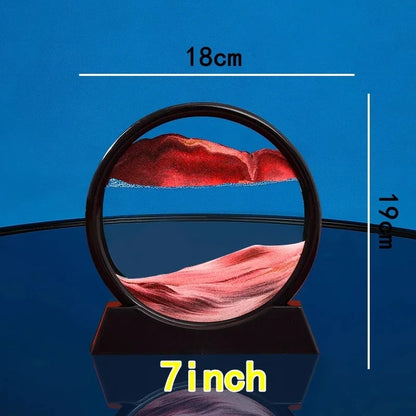 3D Moving Sand Art Picture - Round Glass Deep Sea Sandscape Hourglass Home Office Decor Gift - zyntrixe