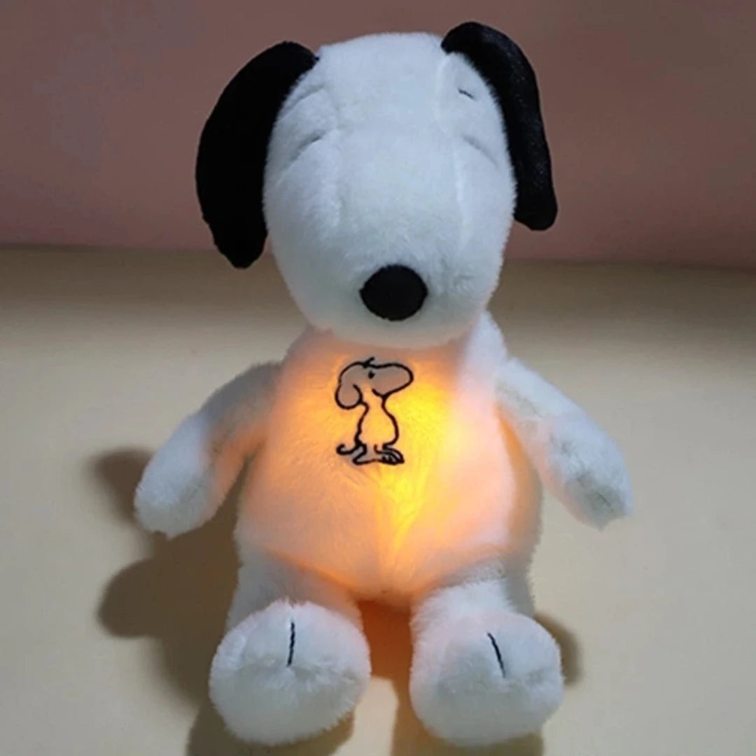 Peluche Snoopy con Respiración Calmante Música y Luz - Compañero Sueño Bebé