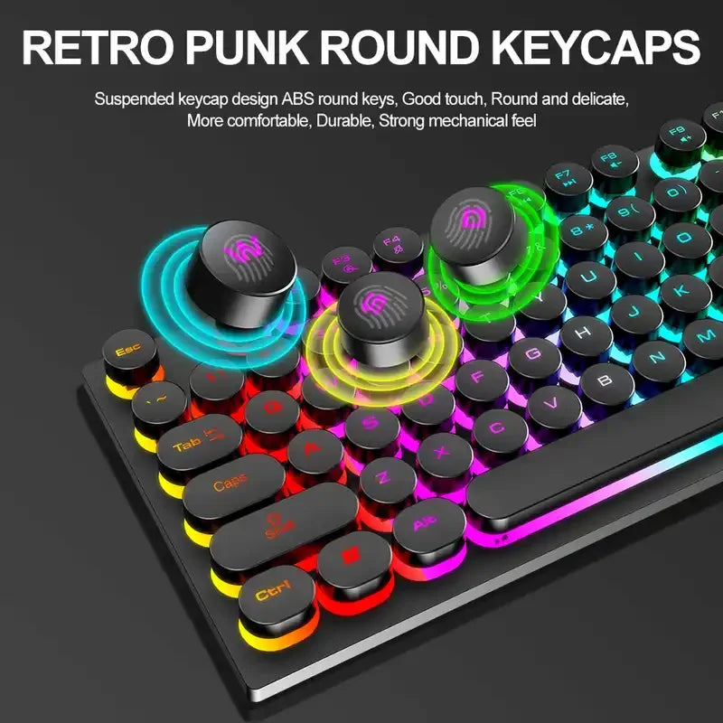 Teclado Mecánico Gaming RGB 104 Teclas USB Retroiluminado