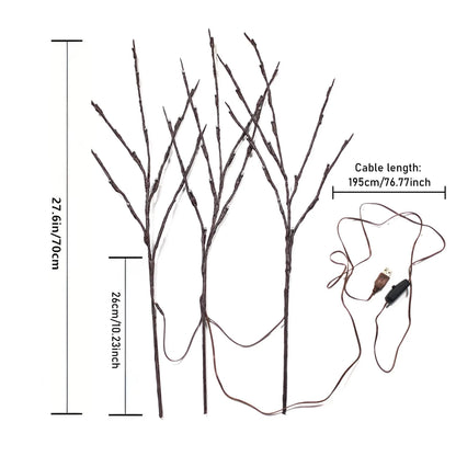 Ramas Árbol LED USB 60 Luces Navidad