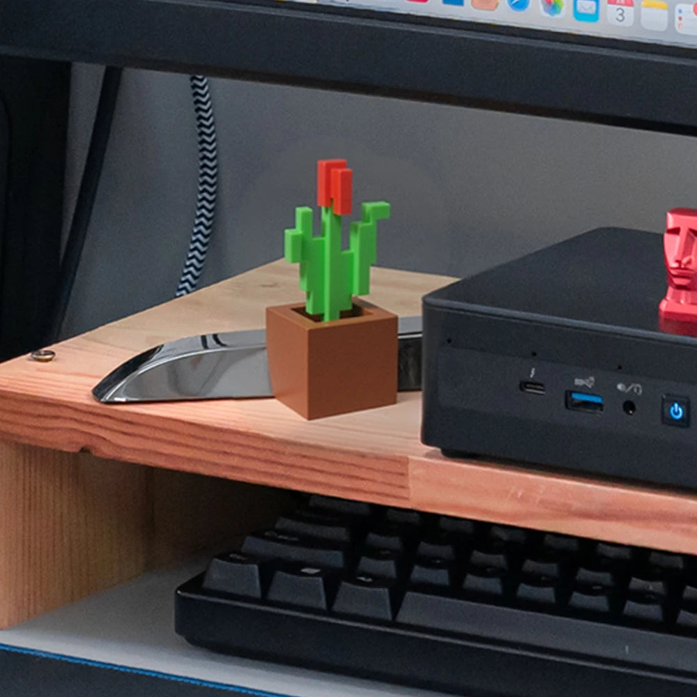 Rosa Pixel 3D Impresa - Decoración Dormitorio Plástico Duradero