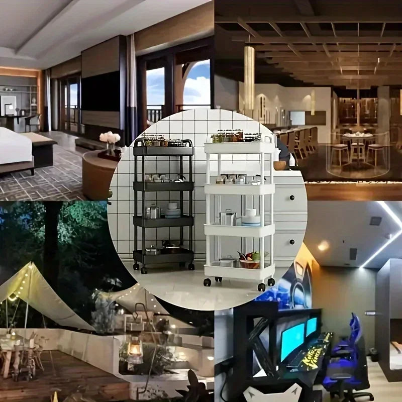 Estantería Cocina 5 Niveles Móvil - Carrito Almacenaje Multiusos con Ruedas