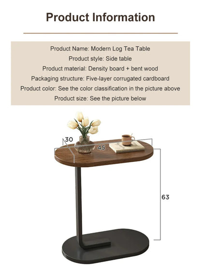 Modern C-Shape Side Table - Movable Sofa Coffee Table - zyntrixe