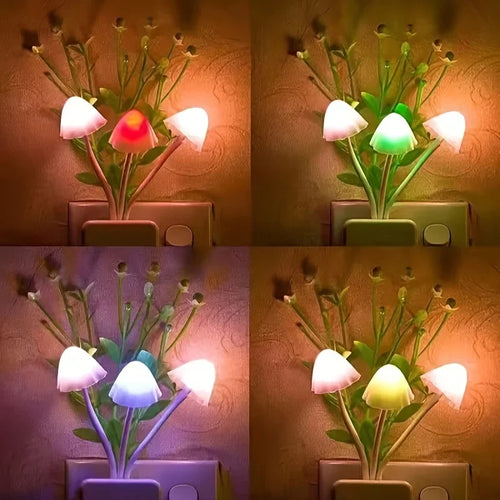 Energy-Saving LED Mushroom Night Light - Auto On/Off Antique Decor - zyntrixe