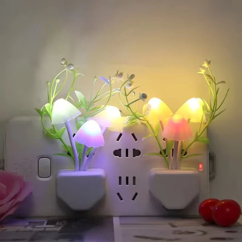 Energy-Saving LED Mushroom Night Light - Auto On/Off Antique Decor - zyntrixe