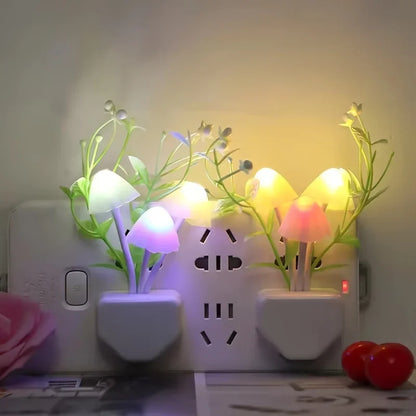 Energy-Saving LED Mushroom Night Light - Auto On/Off Antique Decor - zyntrixe