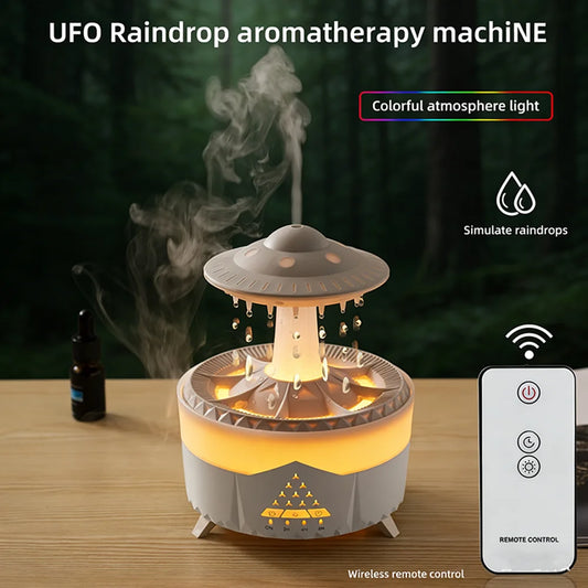 UFO Raindrop Humidifier - USB Aromatherapy Diffuser with LED Lights - zyntrixe
