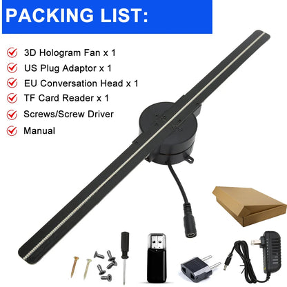 Ventilador Holográfico 3D 42CM WiFi - Proyector Publicitario Holograma LED