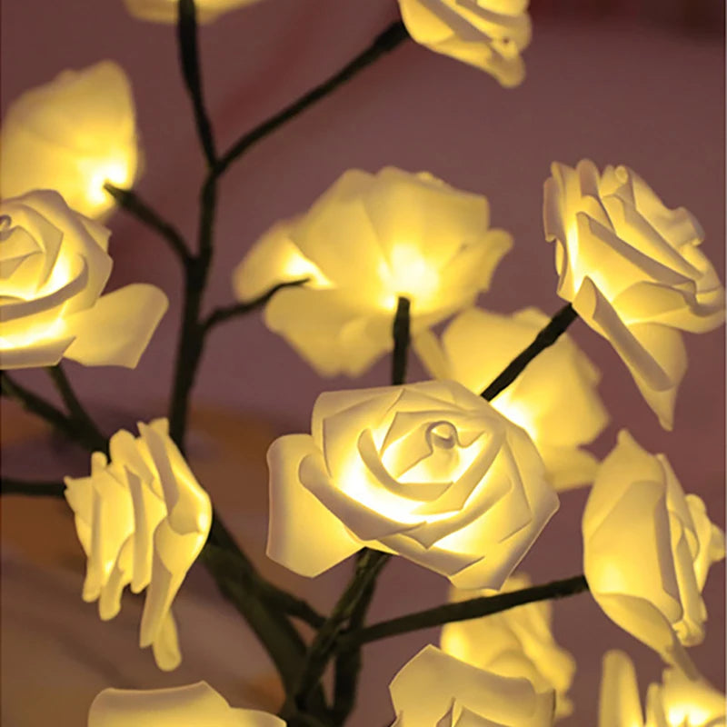 LED Rose Tree Table Lamp - Adjustable Decorative Night Light for Bedroom & Parties - zyntrixe
