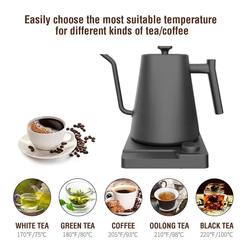 1200W Gooseneck Electric Kettle - Temperature Control Coffee & Tea - zyntrixe