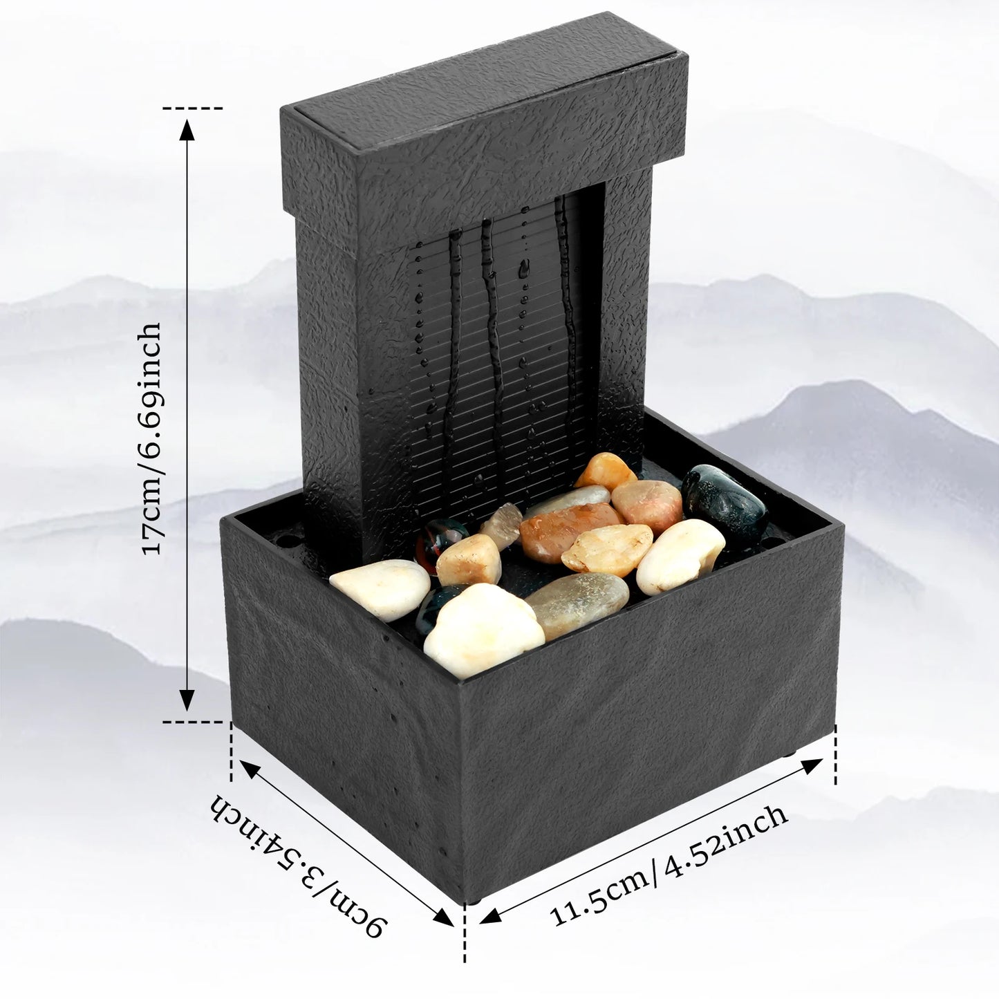 Fuente de Agua Decorativa con Luces LED - Cascada de Mesa para Relajación y Meditación