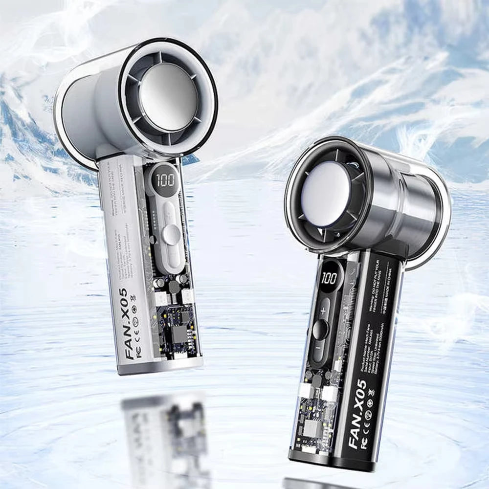 Mini Ventilador Portátil USB 3000mAh Recargable