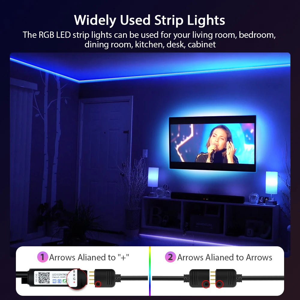 LED Strip Lights RGB 3535 ,5V 1M-30M,16 million colors, RGB , Led Strip Lighting Music Sync, Color Changing for Party Home - zyntrixe