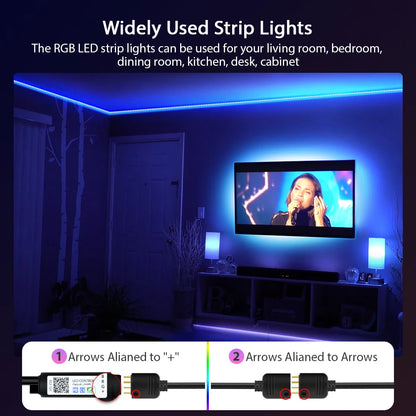 LED Strip Lights RGB 3535 ,5V 1M-30M,16 million colors, RGB , Led Strip Lighting Music Sync, Color Changing for Party Home - zyntrixe