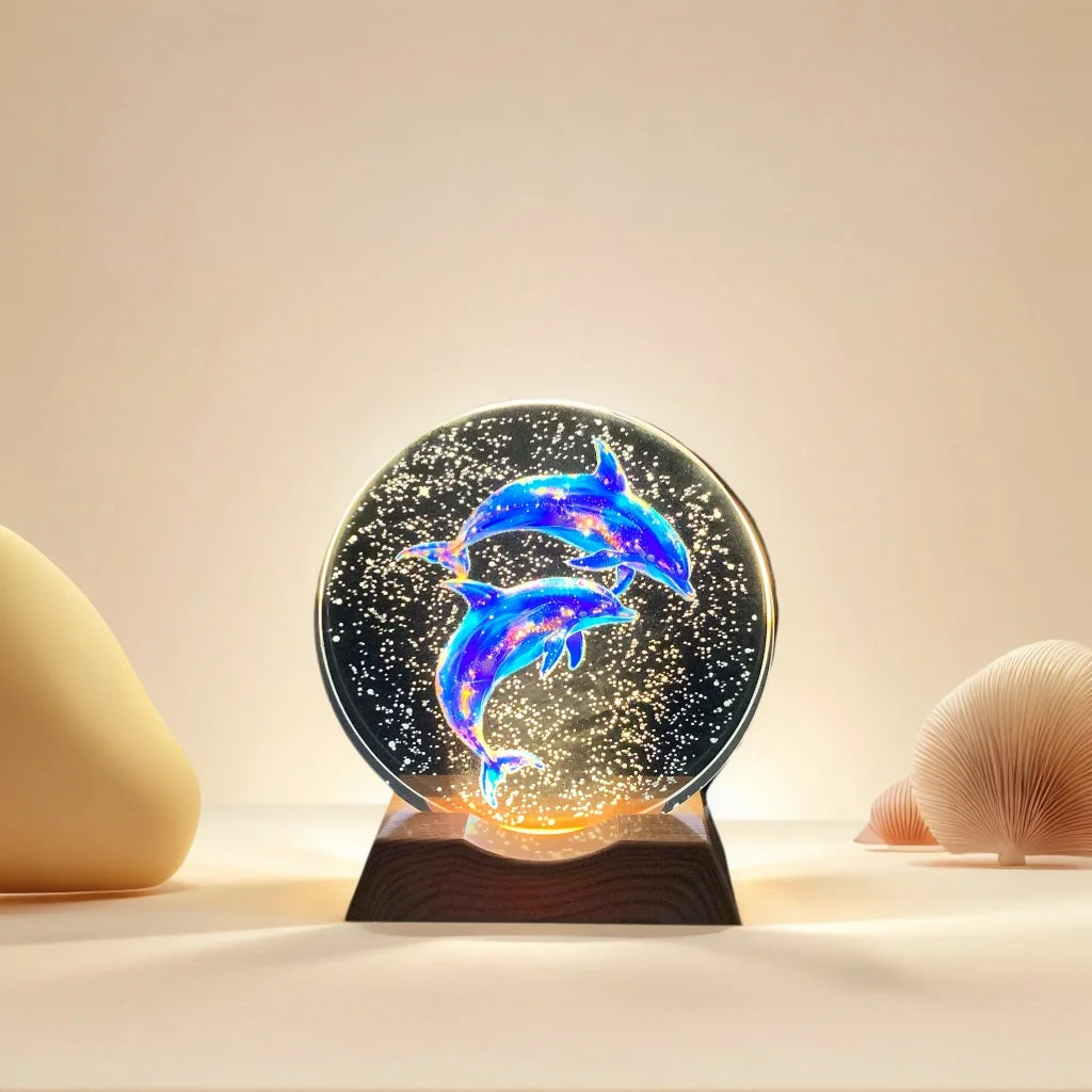 Luz Nocturna Delfín Cristal LED Amor