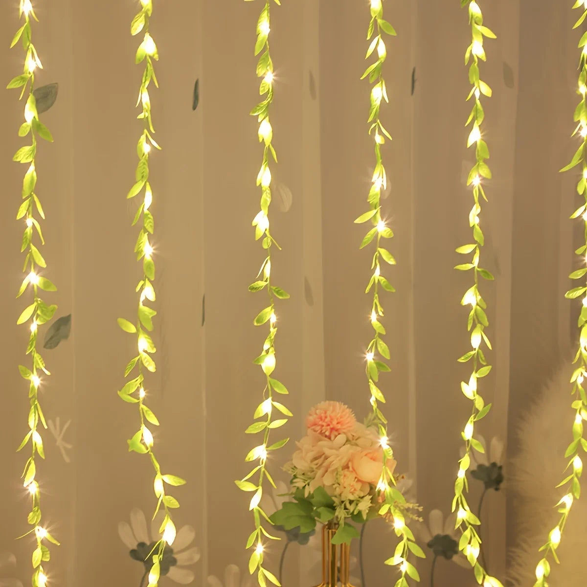Guirnalda LED Hojas Sauce 2M Boho
