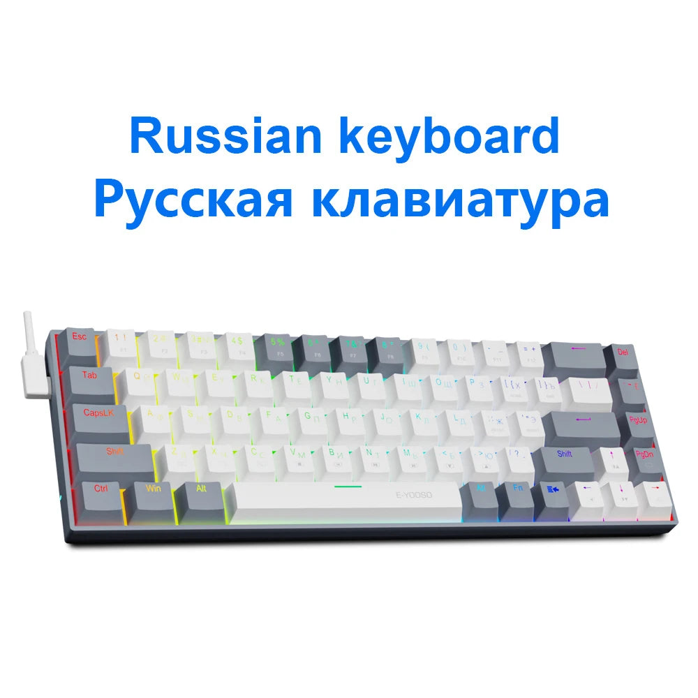 E-YOOSO Z686 RGB Mechanical Gaming Keyboard - 68 Keys - Hot Swap Red Switch - zyntrixe