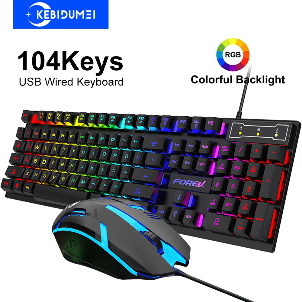 USB Wired RGB Gaming Keyboard - 104 Keys Mechanical Feel - zyntrixe