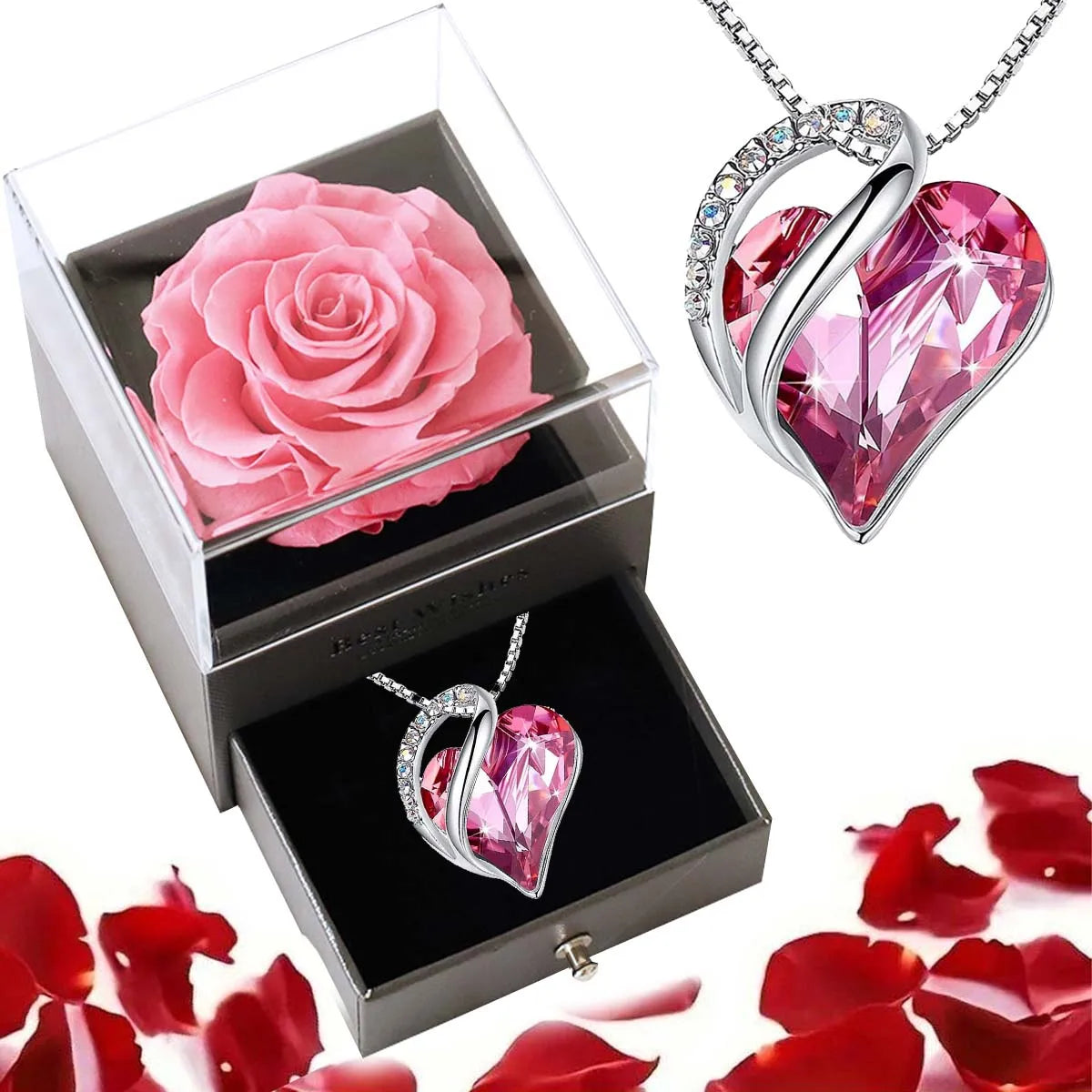 Collar Corazón Océano Rosa Eterna