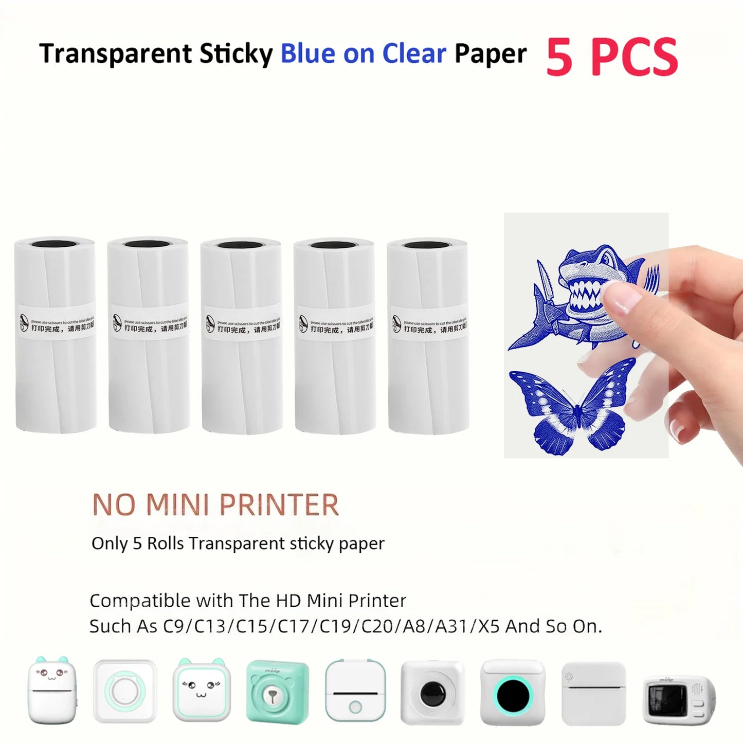 Mini Impresora Térmica Portátil Bluetooth 57mm - Sin Tinta Stickers Fotos DIY