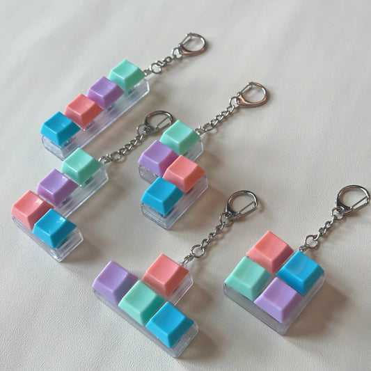 Fidget Button Keychain - Stress Relief Toy Key Ring for Anxiety & Focus - zyntrixe