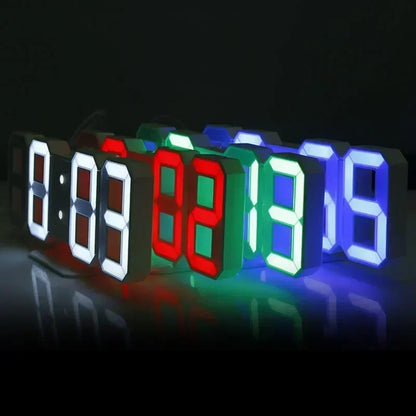 Reloj Despertador Digital LED 3D - Alarma Pared Temperatura Fecha Hogar Oficina