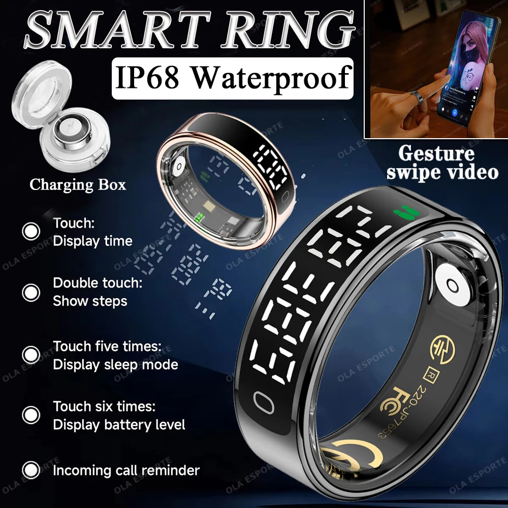 2026 Smart Ring - Touch Display Screen with Wireless Charging - zyntrixe