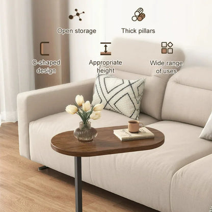 Modern C-Shape Side Table - Movable Sofa Coffee Table - zyntrixe