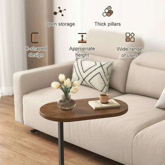 Modern C-Shape Side Table - Movable Sofa Coffee Table - zyntrixe
