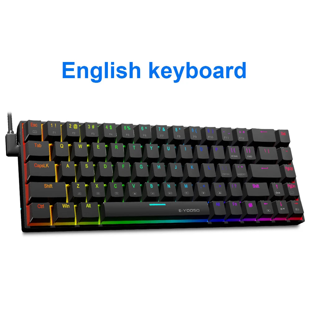 E-YOOSO Z686 RGB Mechanical Gaming Keyboard - 68 Keys - Hot Swap Red Switch - zyntrixe