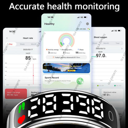 2026 Smart Ring - Touch Display Screen with Wireless Charging - zyntrixe